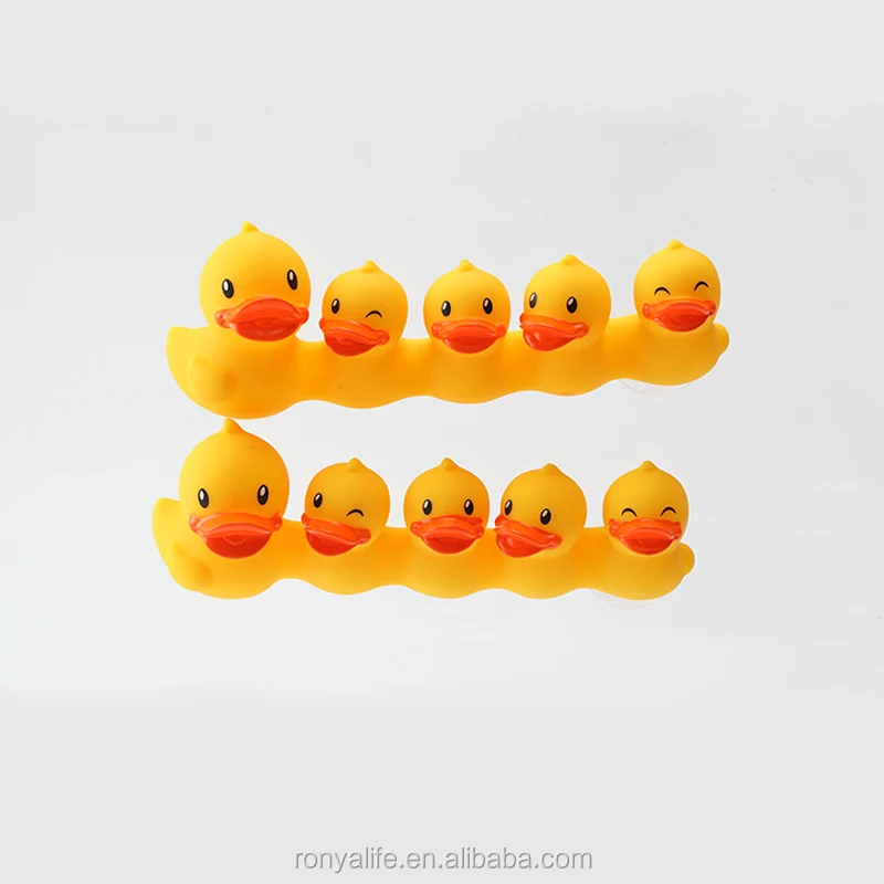 Ronya Duck Toothbrush Holder Set For Children Plastic Suction Kids