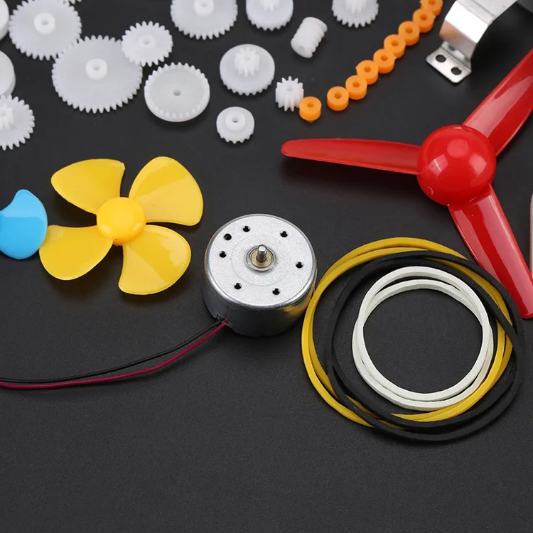 69 Pcs Set Motor Plastic Gears Set Toy Car Diy Worms Belts Bushings