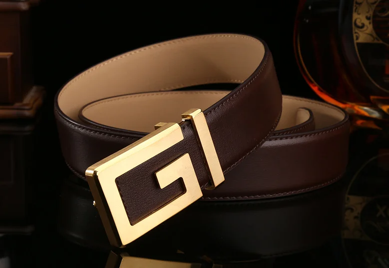 3.5cm High Quality Brass Buckle G Letter Genuine Leather Belt - Buy ...