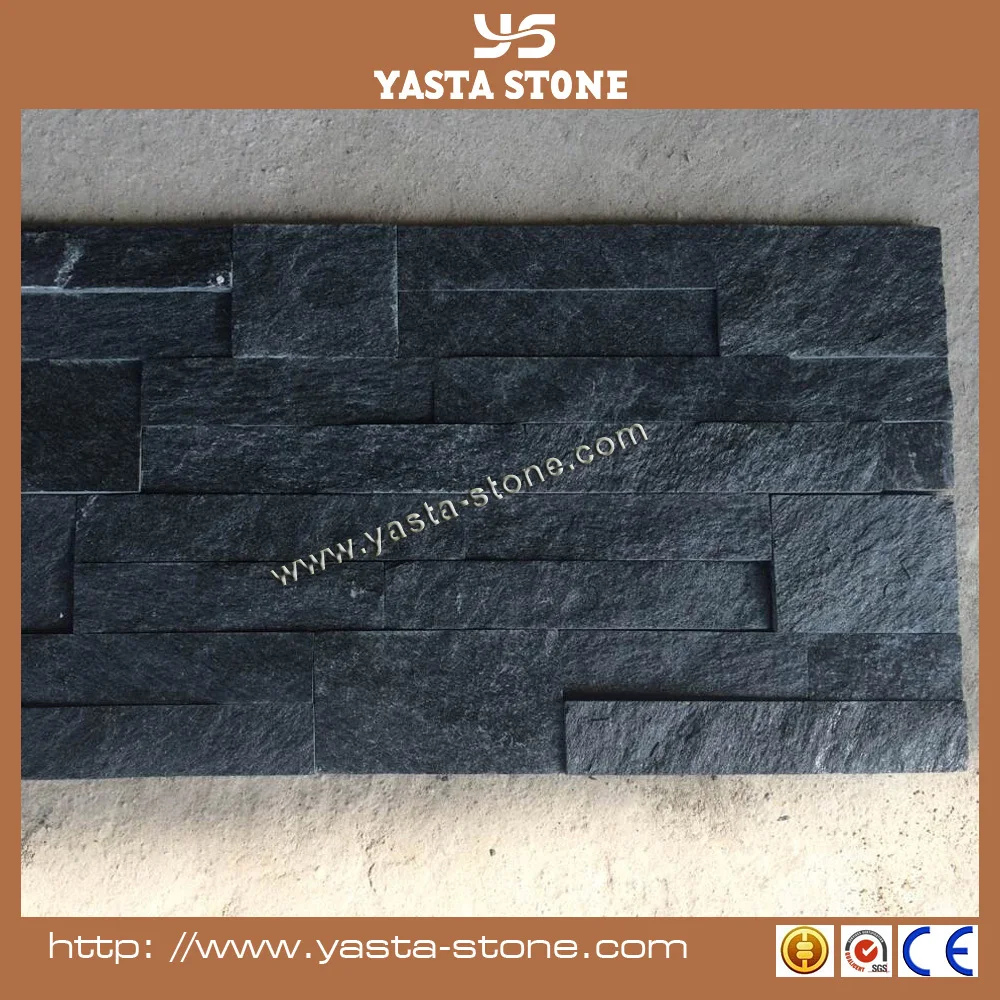 Natural Stone Facade Stack Black Slate Wall Stone - Buy Black Slate