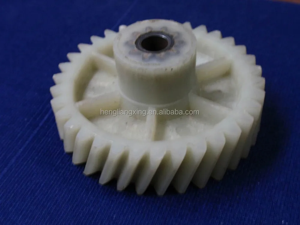 Plastic nylon helical gear with metal shaft for machine, View nylon ...