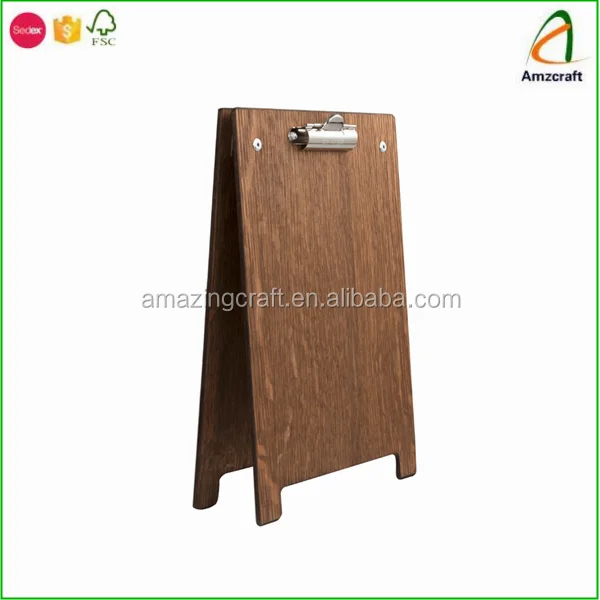 ダークオーク仕上げ木製aフレームメニューホルダークリップボード、バーカウンターディスプレイに最適 Buy をフレームメニューホルダー