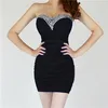 Hotest one piece hot girl sexy tight beaded shiny lady dress with real pictures A678