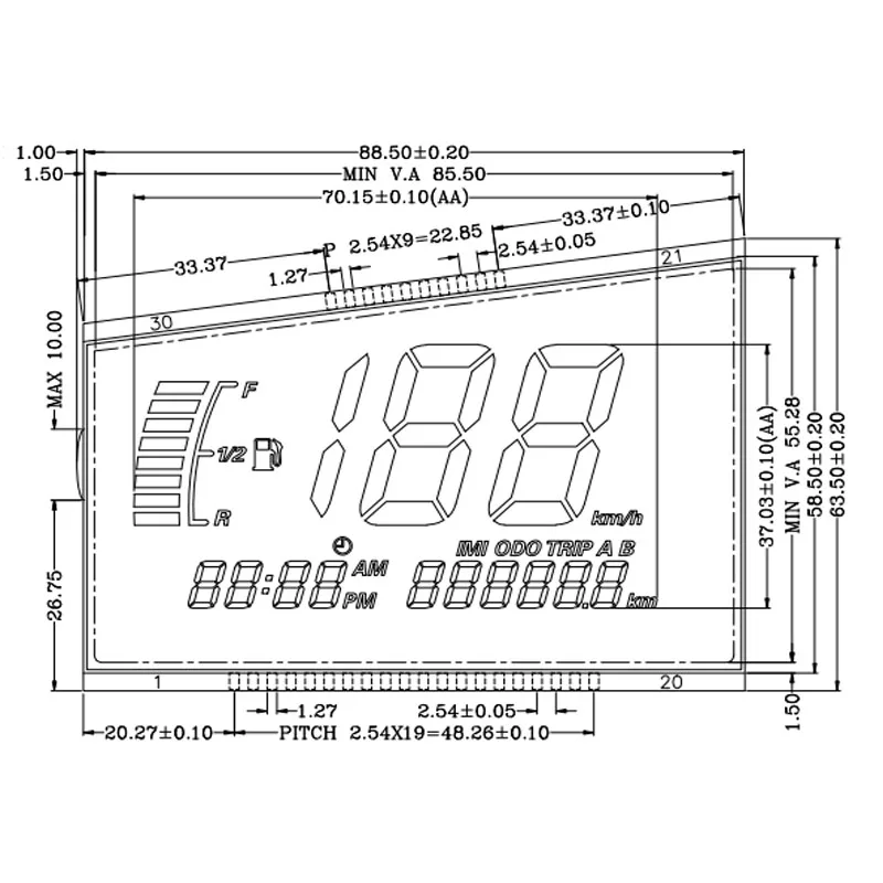 Custom Transmissive Negative LCD Display Module
