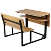 Double metal wooden school bench for student