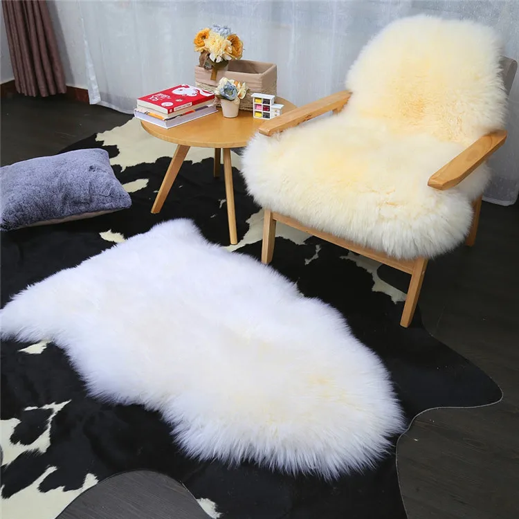 High Quality Natural Lamb Wool Fur Carpet Single Pelt Sheepskin Rug
