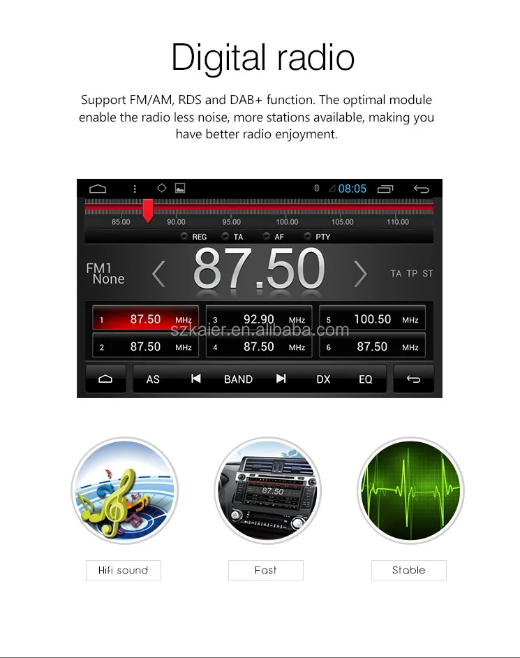 Autoradio 1 Din Android 10.1 écran 10.1'' Inclinable