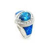 Customized 925 silver mens opal ring tanzanite blue fire opal ring