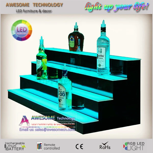 Battery Operated Lighted Bottle Displays/illuminated Bar Shelves/led