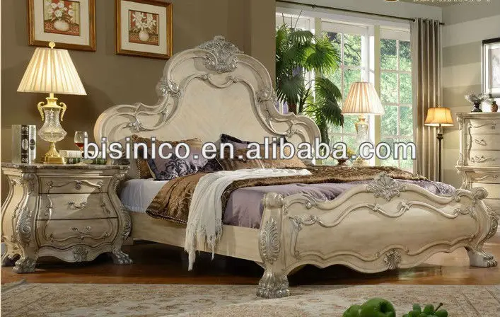 Romatic Cream Color Rose Solid Wood Carved Bedroom Furniture Set Moq 1 Set Bf00 14141 View French Style Bedroom Set Bisini Product Details From