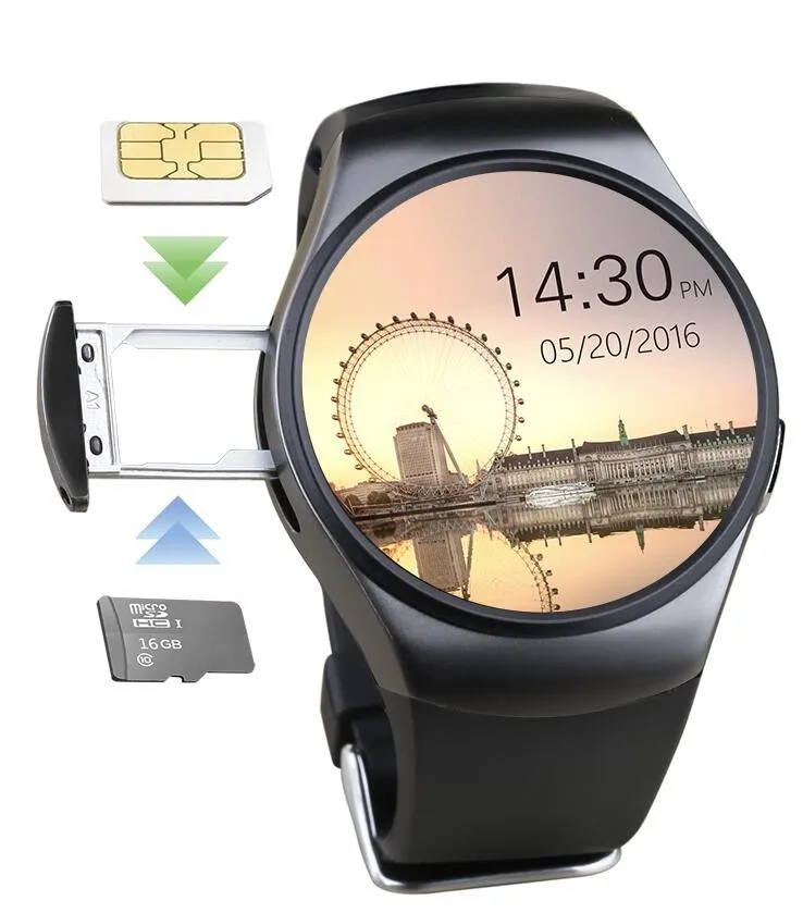 kw18 2g smart watch with sim card sync bluetooth 4.0 for ios android black