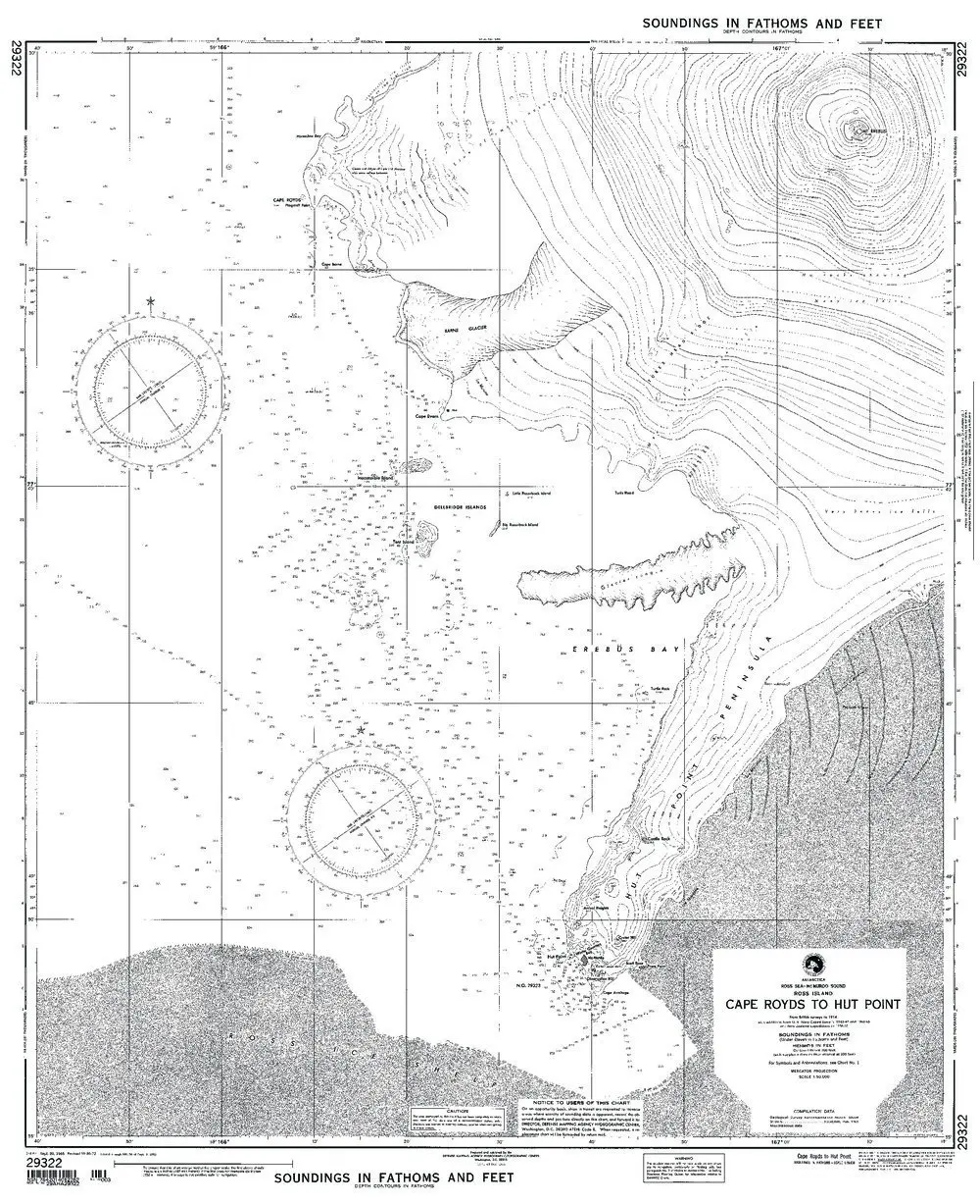 NGA Chart 29322WP: C Royds To Hut P Ross I Ross Sea Mcmurd; 35.25 X 43; WATERPROOF