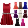 Womens Belted Sleeveless Flared Franki Short Party Ladies skarter Dress Top 8-14