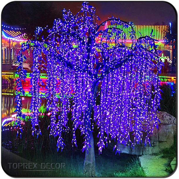 Outdoor Led Lighted Artificial Weeping Willow Branches