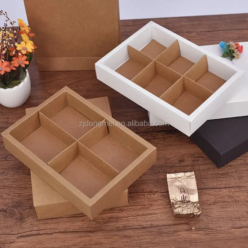 Brown Kraft Dividers Inside Mooncake Gift Box With Sleeve - Buy