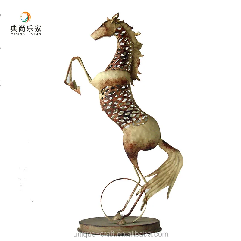 modern style antique white horse decorative metal home accessories decoration