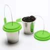 New Design Tea Mug Infuser with silicone Lid and long handle Stainless Steel large capacity basket infuser
