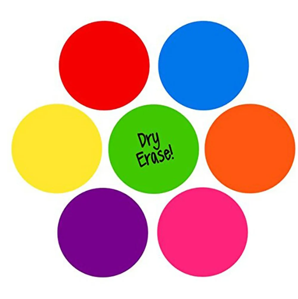 8 Colors 11.02 Inches Dry Erase Dots Circles Colorful Circles Whiteboard Marker Removable Vinyl Dot Stickers for School Classroom Teachers Students Table & Desk 16 Pack 