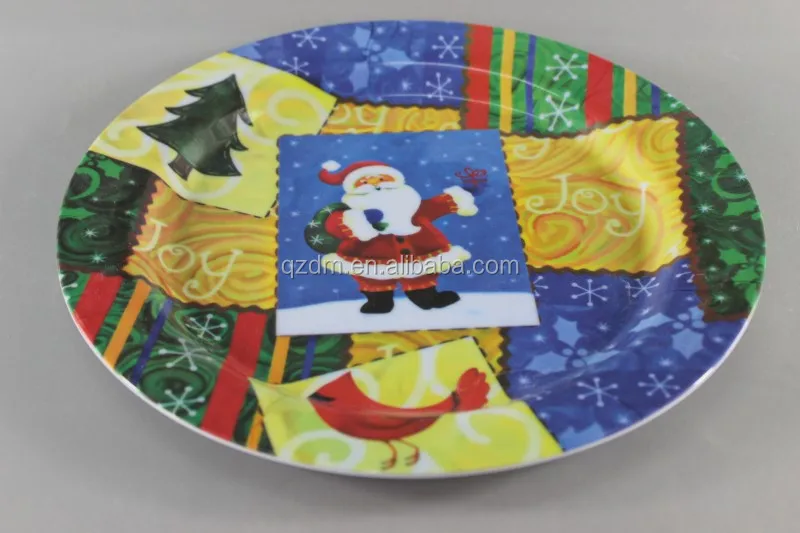Xmas Plastic dinner plate Christmas plate