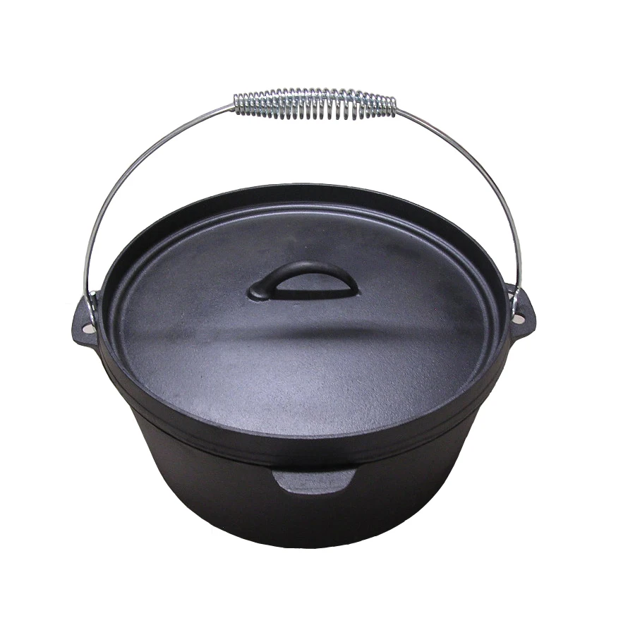 6quart Preseasoned Cast Iron Camp Dutch Oven With Lid Buy Pre