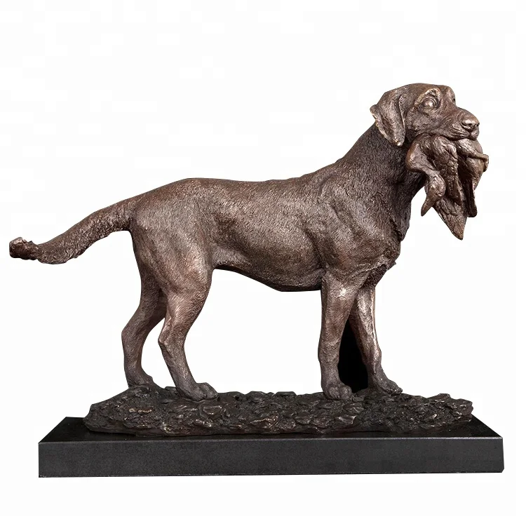 Artshom Dw039 Hunting Dog With Prey Bronze Statue Bronze Metal Art