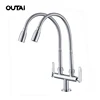Modern design pillar-mounted brass sanitary ware double body 360 turn cold kitchen tap