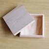 Separated lid square small pine wood storage CD / DVD box, wooden coin boxes