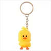 Creative cartoon yellow duck key chain cute bag pendant car key accessories custom-made PVC soft glue
