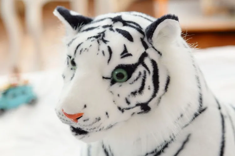 Model Plush Exact Replica White Tiger Toy At Home Personalized Stuffed