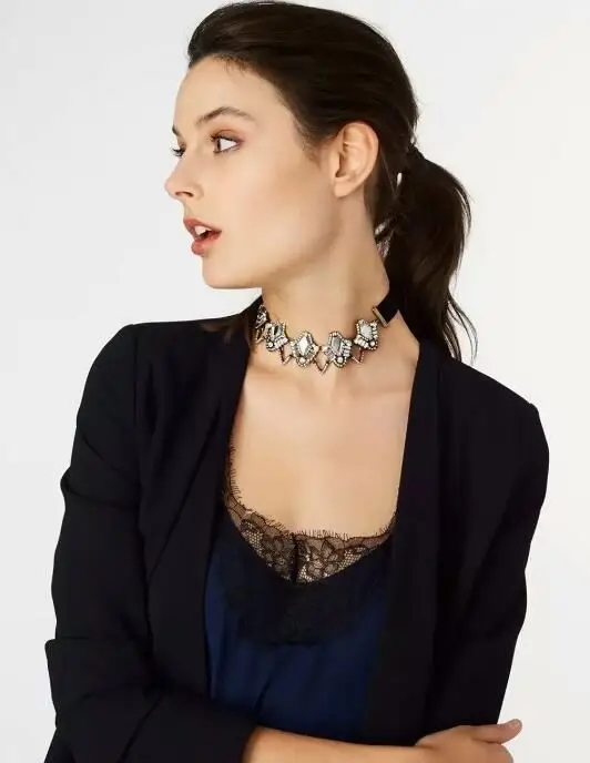 Party Queen Pearl Wide Neck Ornaments Black Lace Necklace Punk