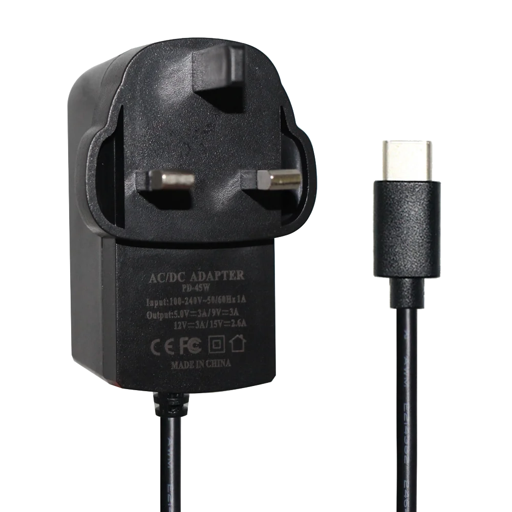 Uk plug to type c PD 45W charger