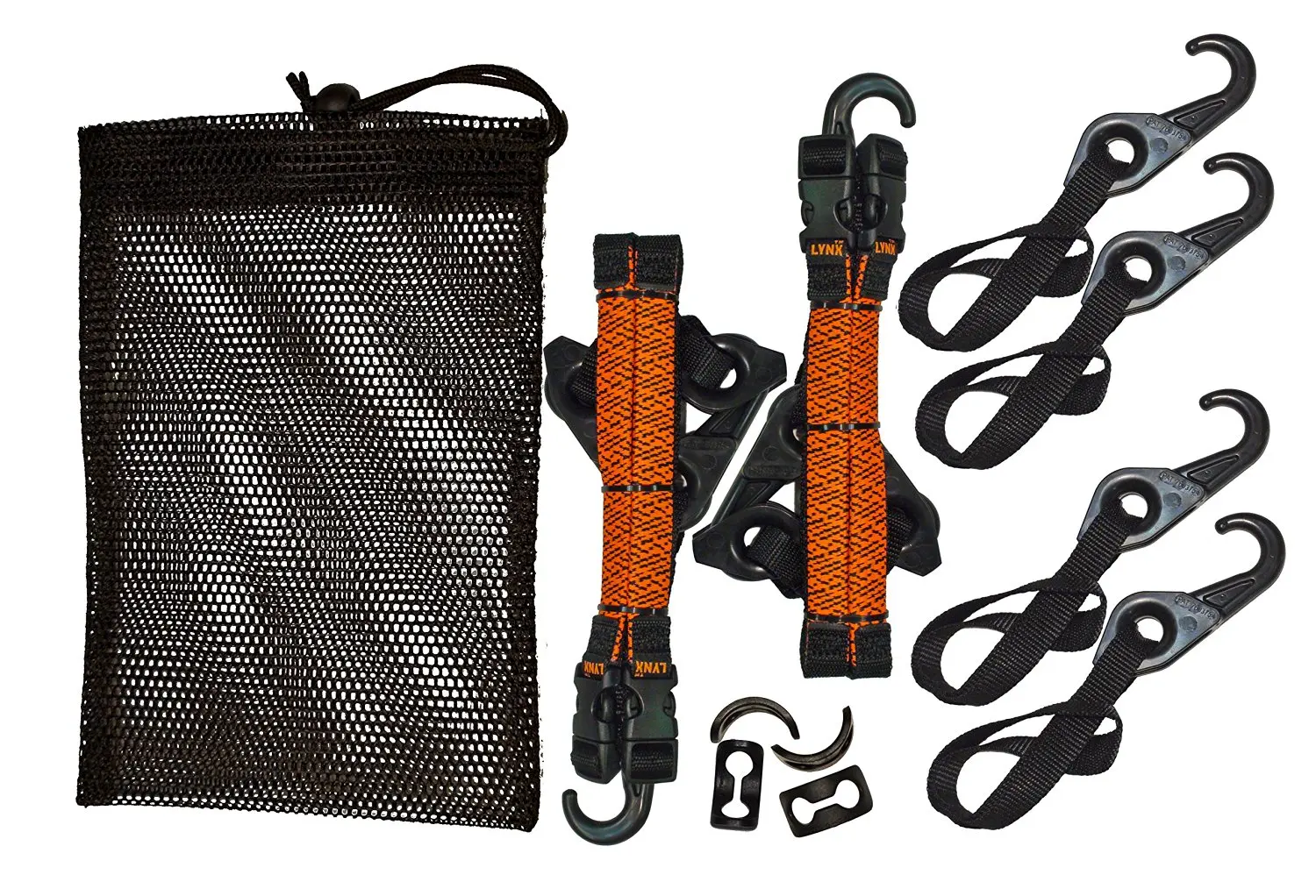 LYNX Hooks® Interlocking Adjustable Gear Strap Stash Bag Kit (Blaze Orange)