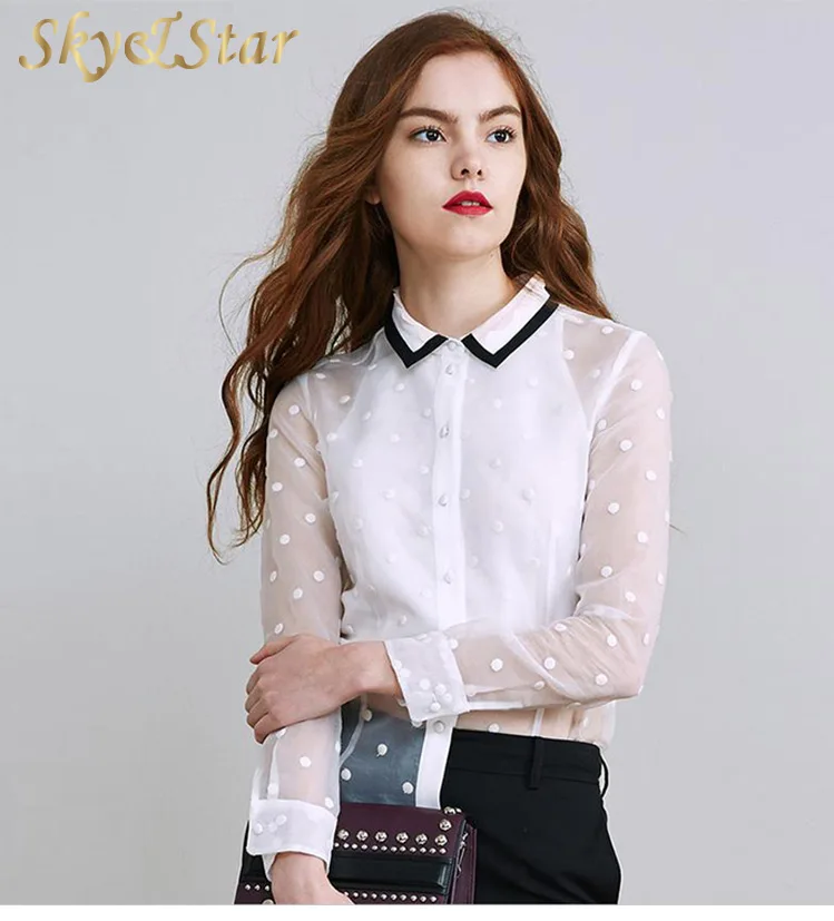 blusa transparente blanca
