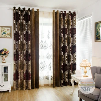 Ready Made European Style Damask Window Polyester Curtains And Ready Made European Style Damask Window Polyester Curtains And Embroidery Tissue Voile Sheer Panels