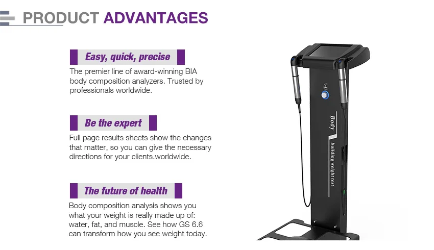 professional GS6.5C+ 3d human body fat analysis scale composition analyzer machine with printer