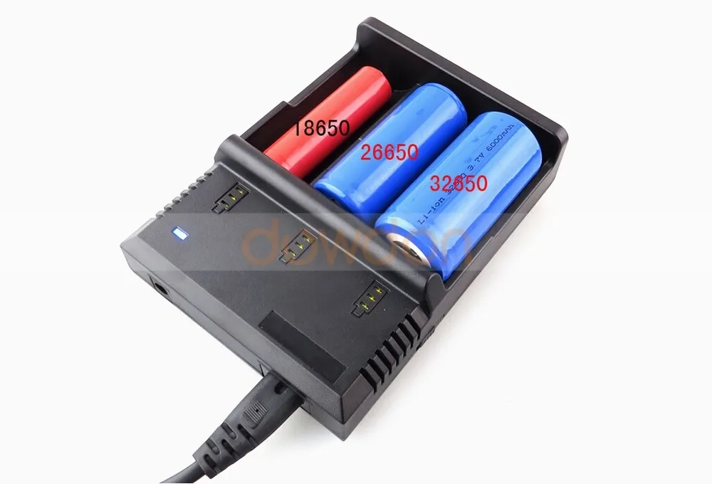 2 3 Aa Rechargeable Charger 3 Slot 18650 26650 Li-ion