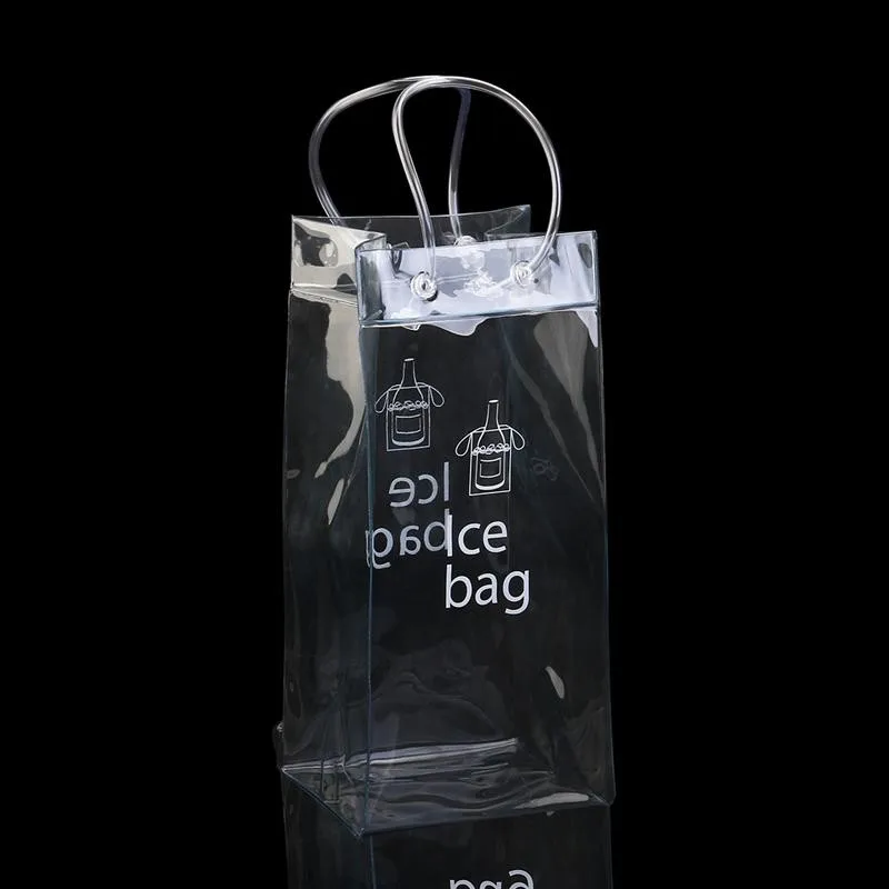 Collapsible Clear Pvc Custom Logo Transparent Ice Cooler Tote Wine Bag