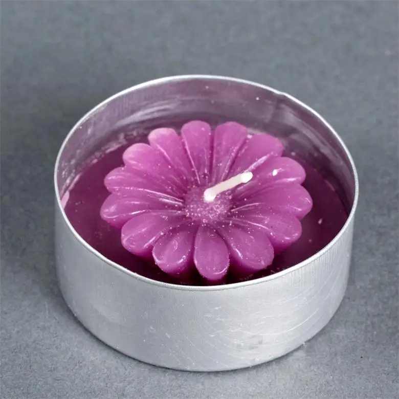 Flower Shape Scnted Metal Basis Tealight Candle