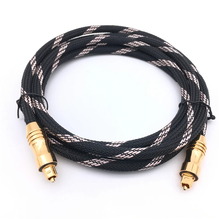24K Glod Plated Metal Connectors and Braided Jacket 15 feet FIRBELY Digital Optical Audio Toslink Cable Male to Male 
