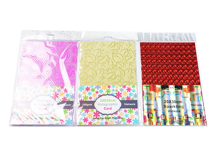 colorful embossed holographic film wrapping paper for flowers