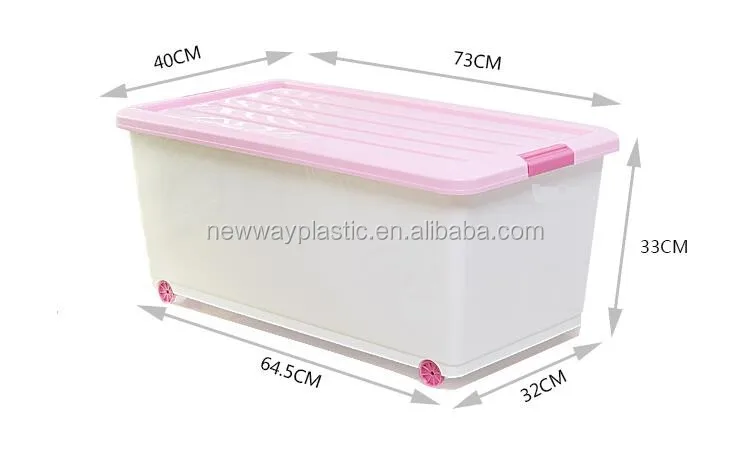 Caja De Almacenamiento De Plástico Grande,Contenedores De Pp Con Ruedas