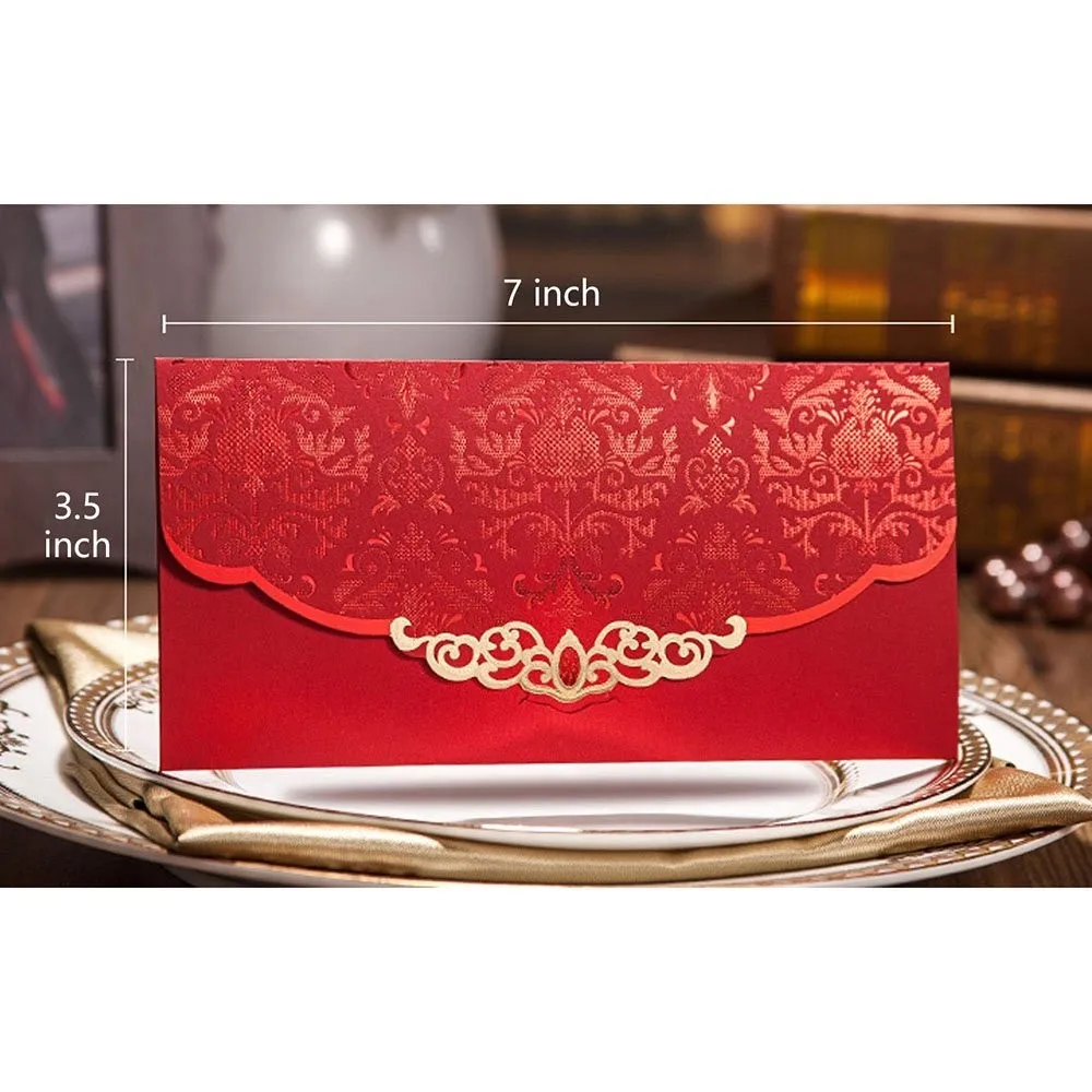 Elegant Custom Design Red Packet Envelope Lucky Red Wedding Envelope