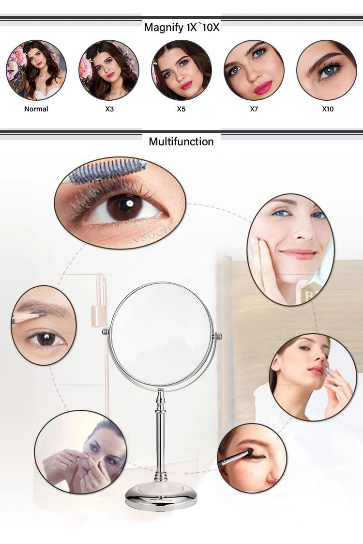 360 Degree Makeup Standing Magnifying X10 Hotel Fashion Bathroom