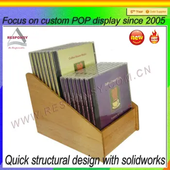 Wooden Case Cd Display Rack Tabletop Cd Display Rack - Buy Cd Display ...