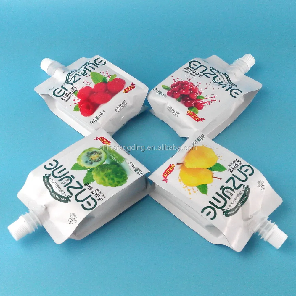 Aluminum Foil Juice Bottle With Spout/reusable Stand Up Pouch With