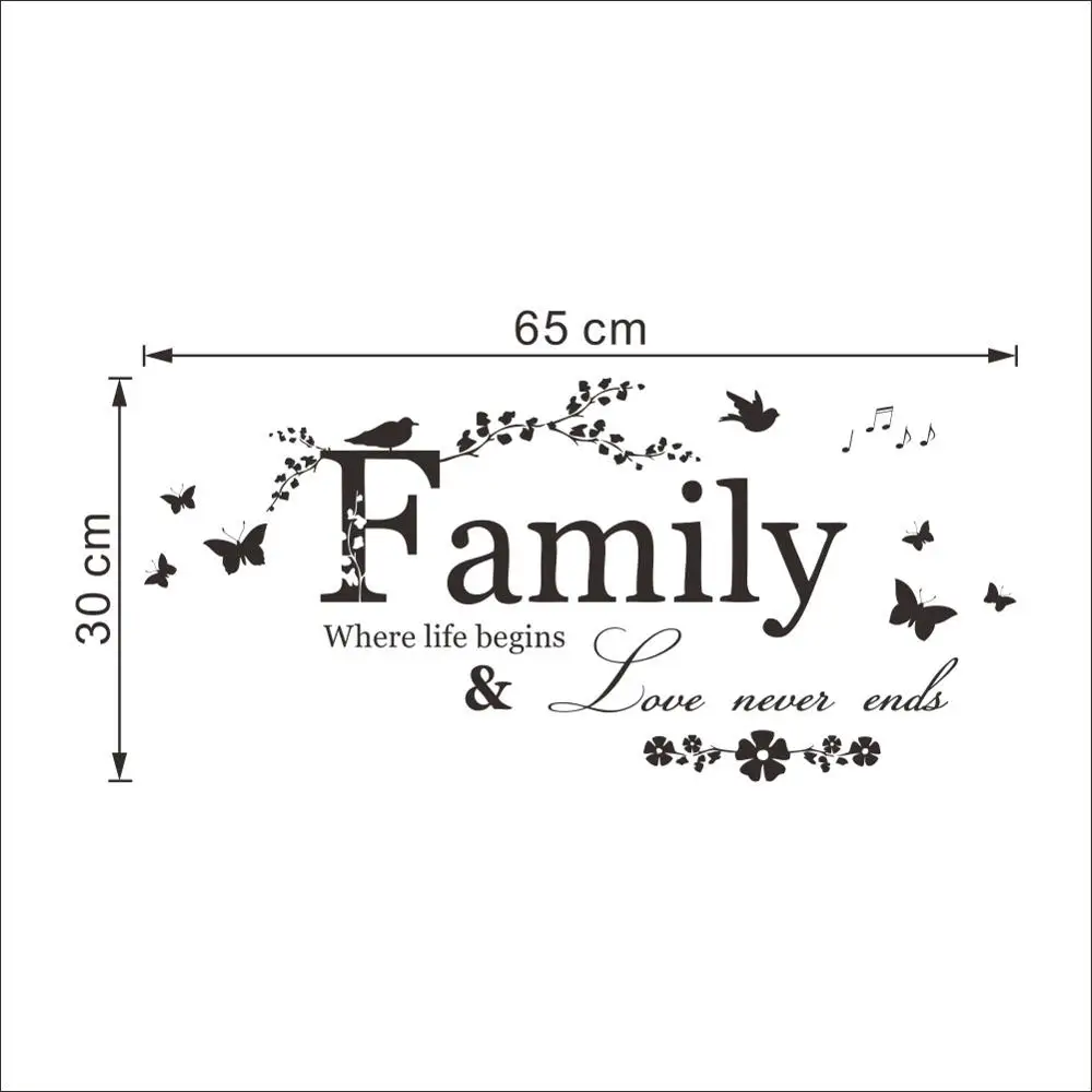 Family Letter Quote Removable Vinyl Decal Art Mural DIY Home Decor Wall-Stickers