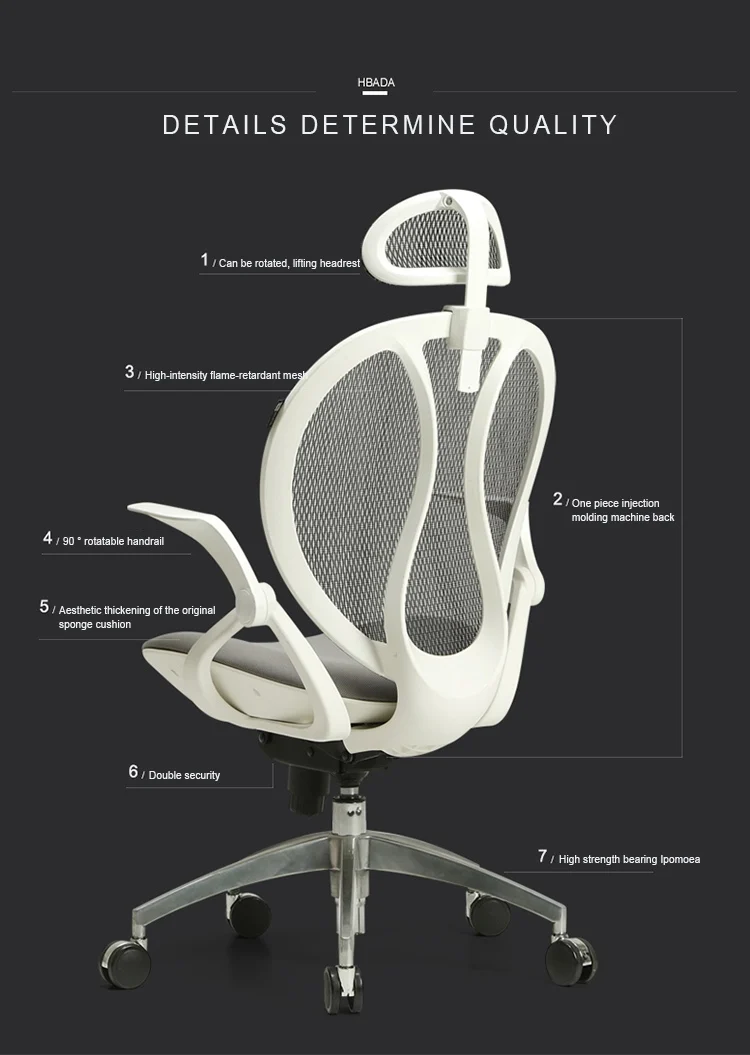 Dickson All Mesh Chair Ergonomic Techoriented Arm White Office Racing