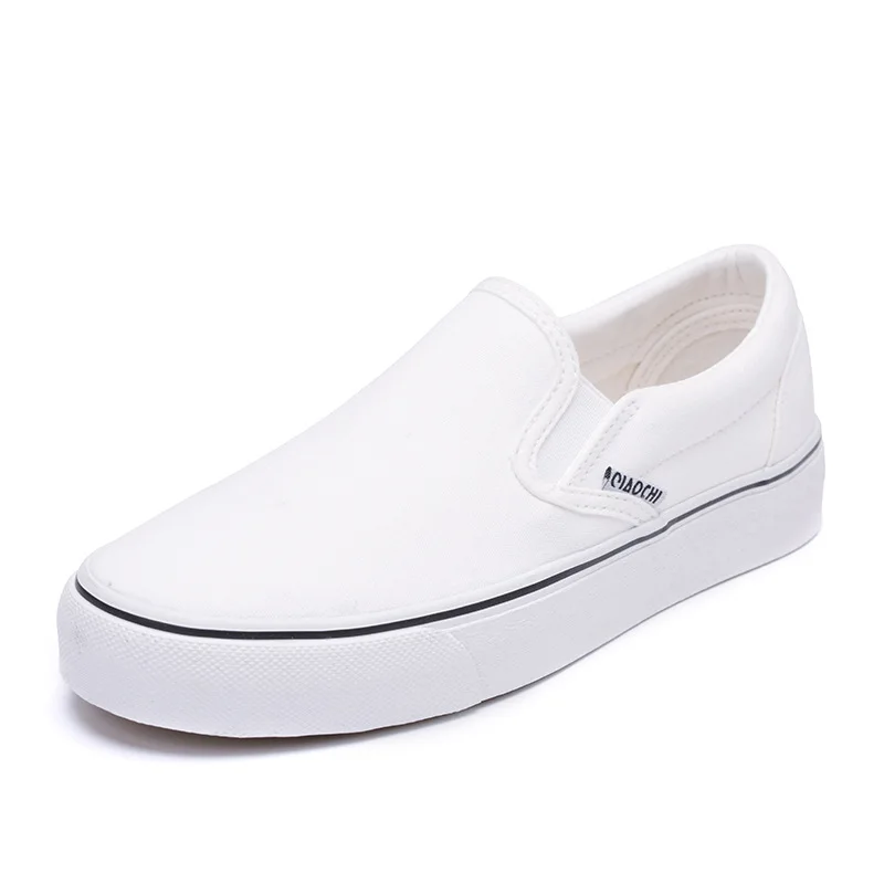 
High Quality White Men shoe canvas sneaker Flat mens breathable slip on shoes 