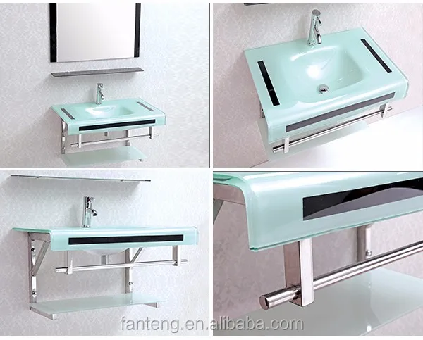 BSCI Modern Tempered Glass Basin for Bathroom Stainless Steel Support Glass Washing Vessel Sink Colored Bathroom Glass Basin