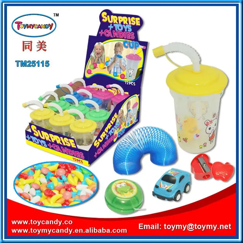 Pastic Cup With Straw Surprise Drinking Tube Cup With Toys Buy